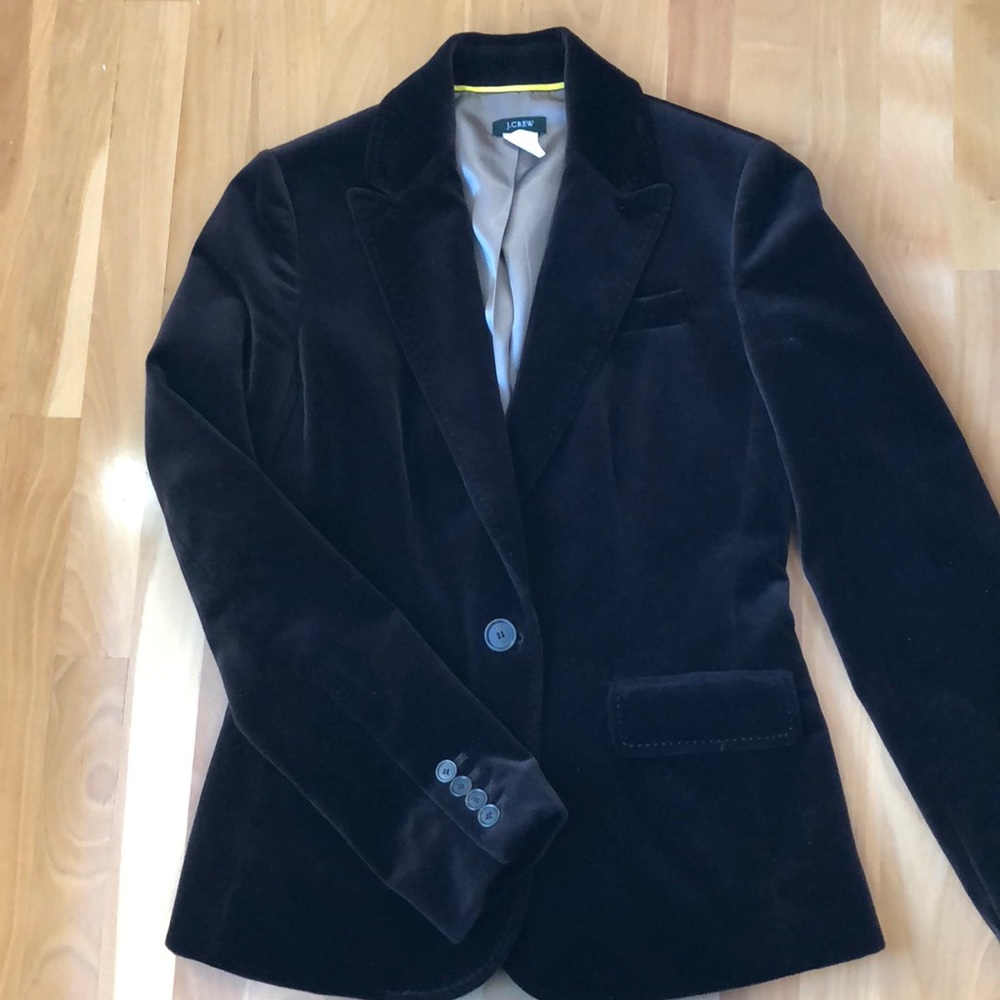 J Crew Brown Velvet Blazer Sz2